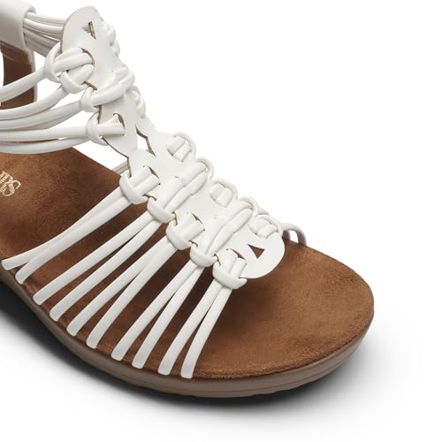 Image of DREAM PAIRS Women's Comfortable Strappy Low Heel Open Toe Slip-On Wedge Sandals Arch Support for Summer Dressy Shoes