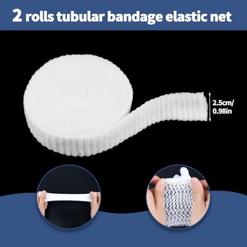 2 rolls tubular bandage 1 inch elastic net bandages wound dressing elastic mesh net tubular gauze for arm wounds without the use of adhesive tape