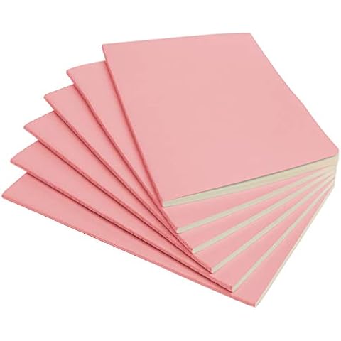 Simply Genius A5 Notebooks for Work, Travel, Business, School & More - College Ruled Notebook - Softcover Journals for Women & Men - Lined Note Books with 92 pages, 5.5" x 8.3" (Pink, 6 pack) Cover