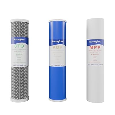 Purcooflow 20" x 4.5" Heavy Metals Reduction Whole House Water Filter Replacement Set, 3-Stage Heavy Duty System with PP Sediment, Advanced KDF & Standard CTO Carbon Block, Fits All 20" Housings
