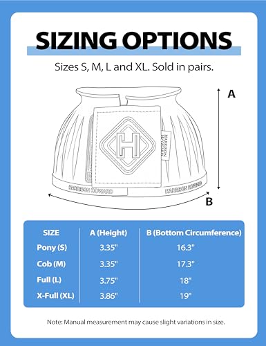 Image of Harrison Howard Rubber Bell Boots for Horses, Hoof Overreach Protection for Horses, w /Upgraded Leather Touch Tape