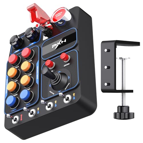 PXN CB1 PC Button Box – Programmable Sim Control Panel with 19 Buttons & Switches, RGB Backlit,...