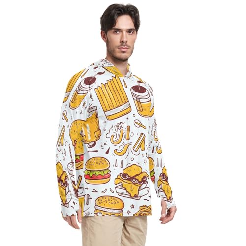 Cute Dog Men's UPF 50+ Sun Shirts Quick Dry Sun Protection Hoodie UV Long Sleeve T-Shirts 18312