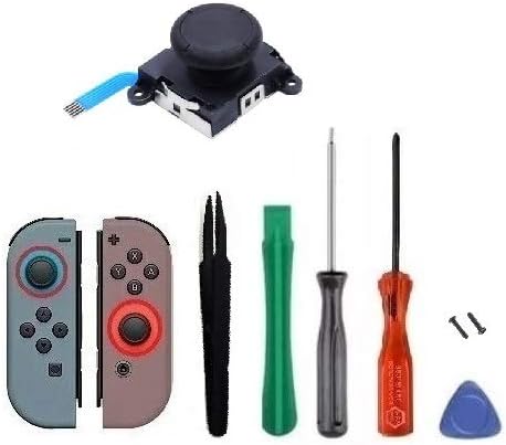 Amazon ニンテンドースイッチ ジョイコン 交換用 検品検査済 アナログジョイスティック L R共通１個 修理に 黒 ブラック Nintendo Switch用 Y字ドライバー 工具キットyネジ付き 3do