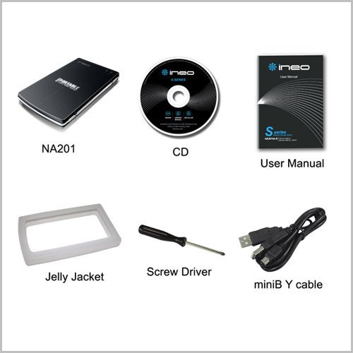 ineo I-NA201U 2.5-Inch USB 2.0 Portable Hard Drive Enclosure (Black)