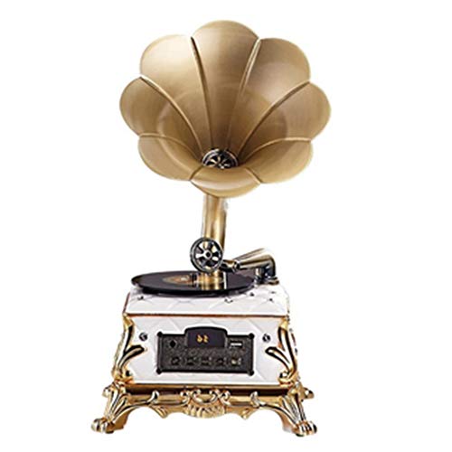 Europäischer Bluetooth-Plattenspieler mit Retro-UKW-Radio, Home-Music-Player mit Fernbedienung, zweikanaligen Stereolautsprechern und LED-Digitalanzeige