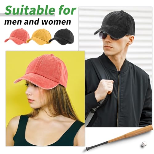 Image of Bonuci 24 /50 Pack Vintage Baseball Hat Bulk Washed Baseball Cap Adjustable Cotton Golf Hats for Men Women Sports