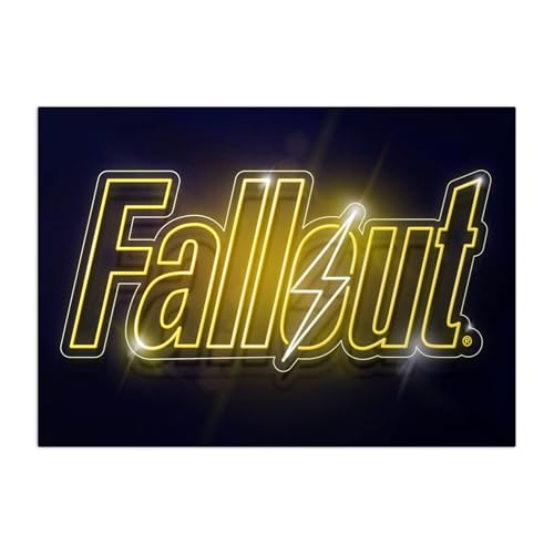 Displate Official Fallout Metal Poster Magnetic Mounting Included Licensed Artwork Modern Wall Decor Fallout 4 Key Art Fallout Neon Poster 12.6x17.7 in