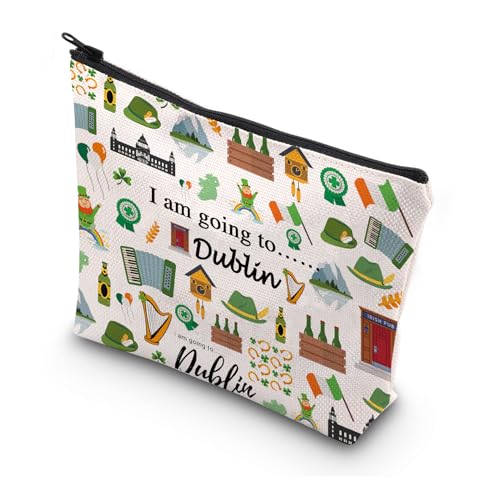 Dublin ireland trip travel makeup bag dublin skyline cosmetic bag dublin trip travel pouch bag dublin travel souvenir gift