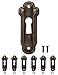 FUXXER® - Lot de 6 plaques de clés antiques, rosettes de serrure, cache-cadenas, trou de clé, vintage en laiton bronze, art nouveau, design art déco, 48 x 19 mm.