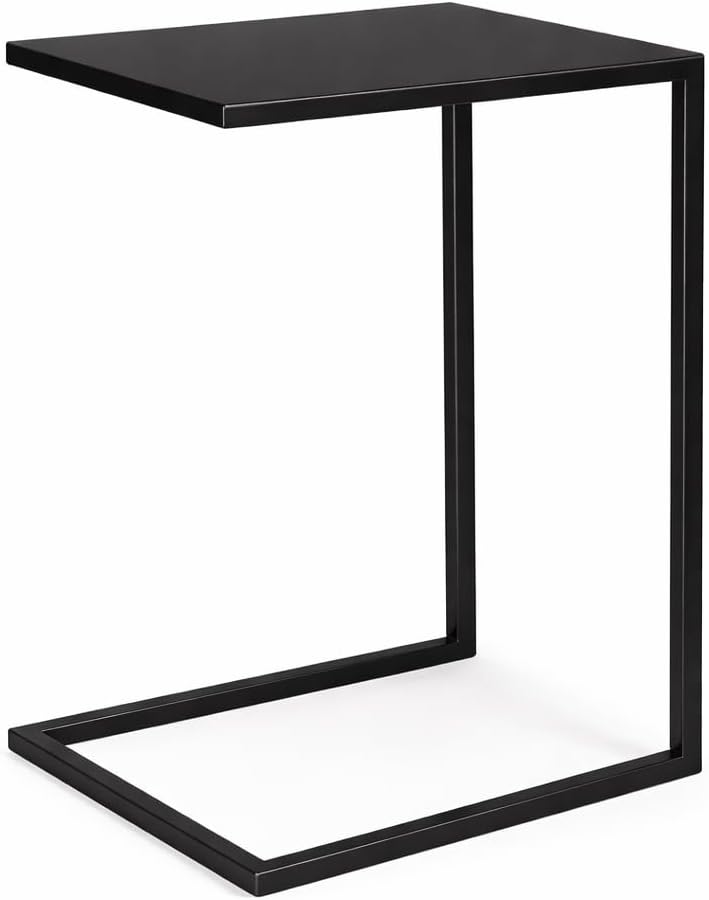 C-Shape Side Table, Sofa Table, Coffee Table with Metal Frame, Laptop Table for Coffee and Laptop, Black, 33 x 40 x 60 cm