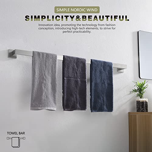 Image of KOKOSIRI 36-Inch Single Towel Bar, Bathroom Kitchen Towel Holder, Wall Mounted SUS304 Stainless Steel Towel Rack, Brushed Nickel, B4003BR-L36