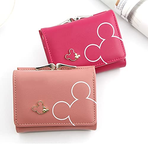 Women Wallets Leather Female Purse Mini Hasp Solid Multi-Cards Holder Fashion Coin Short Slim Small Wallet Hasp (Red)2
