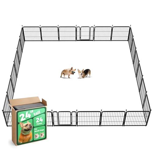 Image of FXW Rollick Unleashed Dog Playpen for Indoor, Yard, RV Camping, 24 inch 24 Panels for Small and Puppy Dogs, Black│Patented