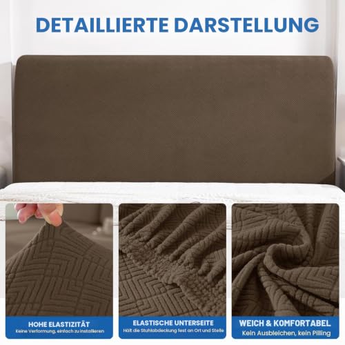 YSTELLAA Strecken Bettkopfteil Bezug, 150CM, Braun – Ansicht 5