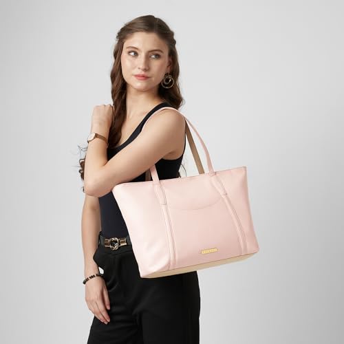 Image of Caprese Jimny Horizontal 16 Inch Laptop Compatible Large Tote Bag for Women with Comfortable Straps | Stylish Shoulder & Handheld Bag | Multi-Compartment Design for Work, Travel