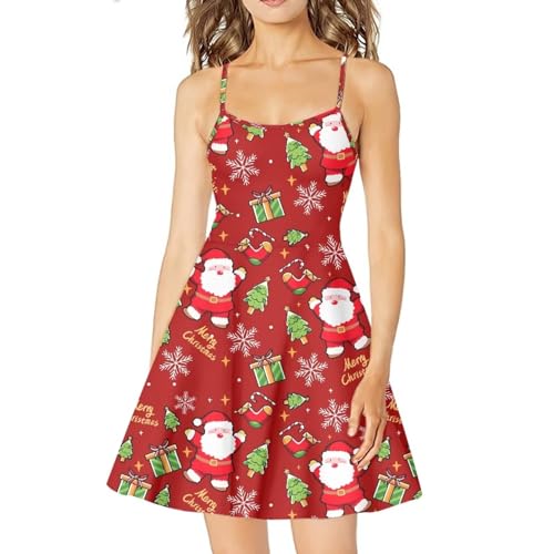 Image of Cozeyat Women Girls Summer Sleeveless Dress Casual Swing Beach Cover Up Knee Length Dresses,Large Size XS-4XL
