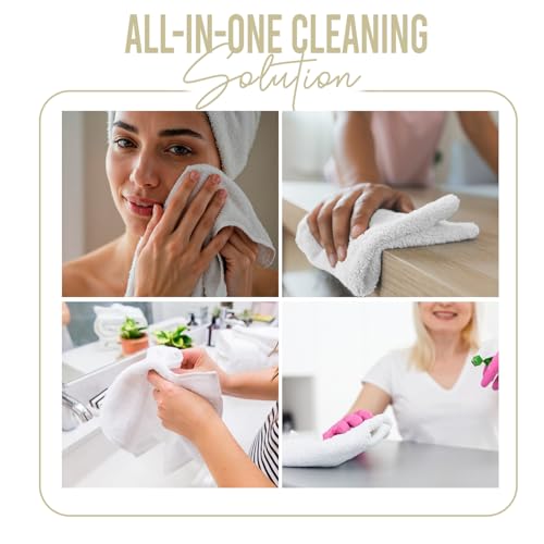 DAN RIVER 24 Pack Wash Cloths for Showering [12x12] - 100% Cotton Washcloths Premium Quality Flannel Face Cloths for Bathroom, Highly Absorbent and Soft Feel Wash Clothes, Ivory by DAN RIVER - Image 7