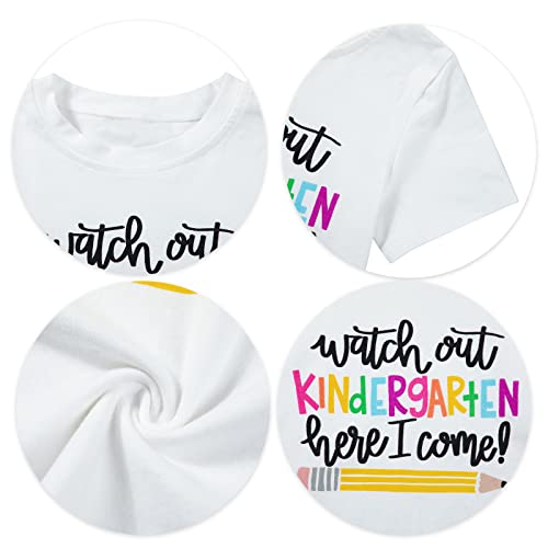 Image of Watch Out Kindergarten Here I Come Shirt Kindergarten Shirts for Girls Kids Back to School T Shirt Children School Tee White