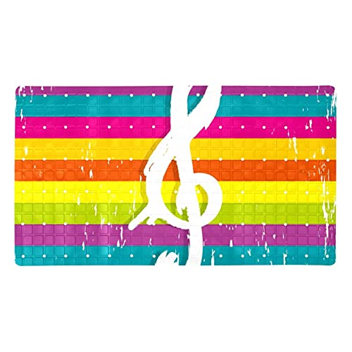 Tapis de douche antidérapant lavable aux motifs de notes de musique - 2
