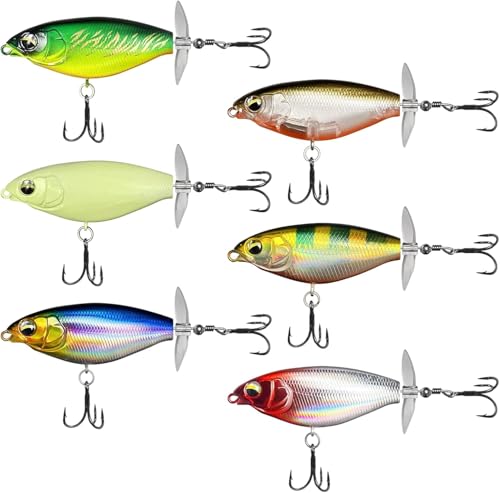 Dwitkul 6 Piezas Señuelos Pesca, Señuelos Flotantes para Truchas, Lucios y Luciopercas, Agua Dulce o Salada