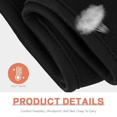 Image of Ear Warmers Headband, KOMAKE 2 Pack Earmuff Headband Fleece Earmuffs Running Headband Winter Ear Covers Moisture Wicking Sweatband Ski Sport Headband For Men & Women (Black+Gray)