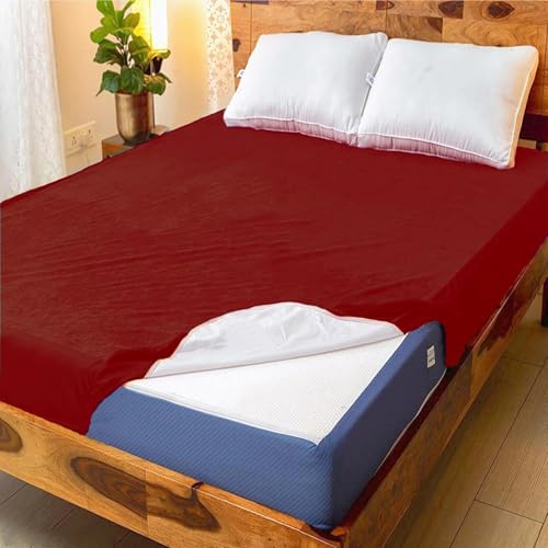 Image of Cotton Feel Terry 72x36 inch Ultra Soft Waterproof Mattress Protector King Size | Breathable Hypoallergenic Mattresses Cover for King Size Bed (Maroon)