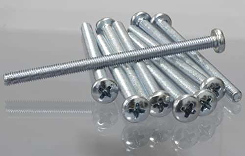 AERZETIX - C59910 - Satz von 10 Metallschrauben mit zylinderkopf M5x80 mm mit PH2 - verbindungsbolzen - DIN 7985 - härte 4.8 - aus kohlenstoffstahl - silberfarben