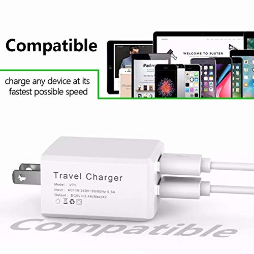 iPhone Charger, MBYY MFi Certified Lightning Cable 6FT(3-Pack) Fast Charging Data Sync Transfer Cord with 2 Port USB Plug Wall Charger Travel Adapter Compatible with iPhone 11 Pro Max Xs X XR 8 7 Plus