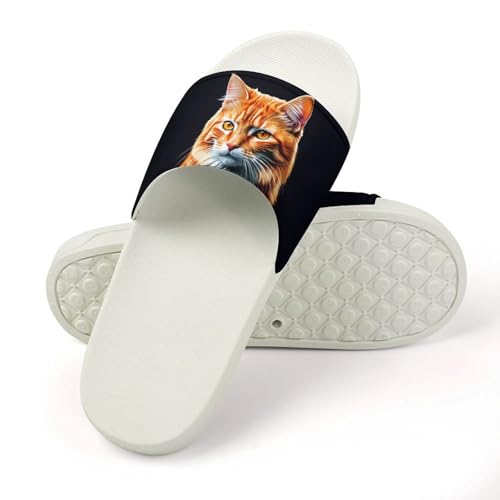 Orange Cats Funny House Sandals Non Slip Shower Slippers Quick Drying Bathroom Shoes for Women Men4
