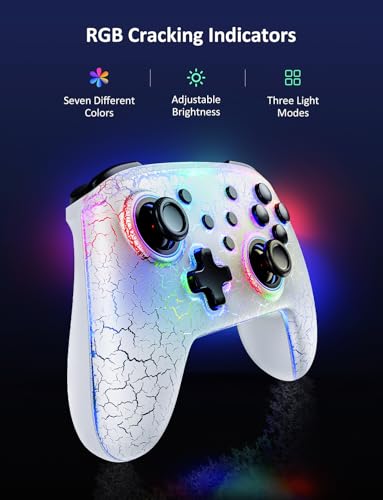 Image of NexiGo Wireless Controller (No Deadzone) for Switch 2 and Switch, Bluetooth Controllers for Nintendo Switch with Vibration, Motion, Turbo and LED Light (Atmosphere)