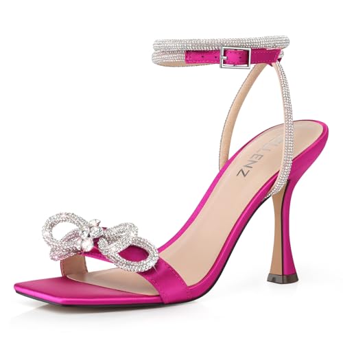 Image of CELLENZ Women Bow Heels Sandal: Comfortable Sparkly Kitten Heeled