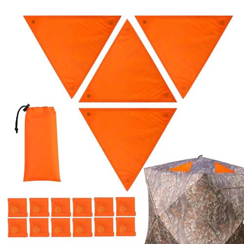 Panel de Seguridad Naranja Brillante - Accesorios de Caza Impermeables | 4 Piezas Paneles De Seguridad Para Afilado De Árbol | Para Tienda Mochila Carreras Al Aire Libre Ciclismo Trabajo