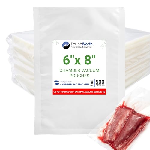 PouchWorth 500 Pack Clear 6" x 8", 3 mil Chamber