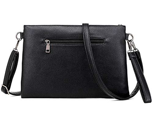 Bolso clutch satchel con calavera punk negro miniatura 2