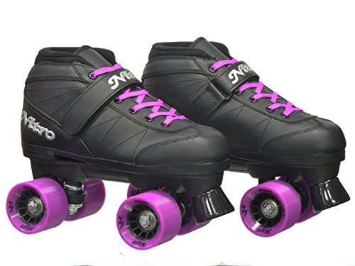 Epic Skates Super Nitro Purple Quad Speed Skates, Adult 7, Black/Purple #TOP2