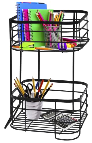 Image of Plantex Heavy Steel Multipurpose Bathroom Corner Shelf /Storage Rack /Organizer For Living Room /Kitchen /Bathroom Accessories - Countertop (Black, Powder Coated)