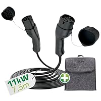 Inline Typ2 EV Ladekabel 11 kW, 3-phasig, 7,5 m für Elektroautos – Ansicht 2