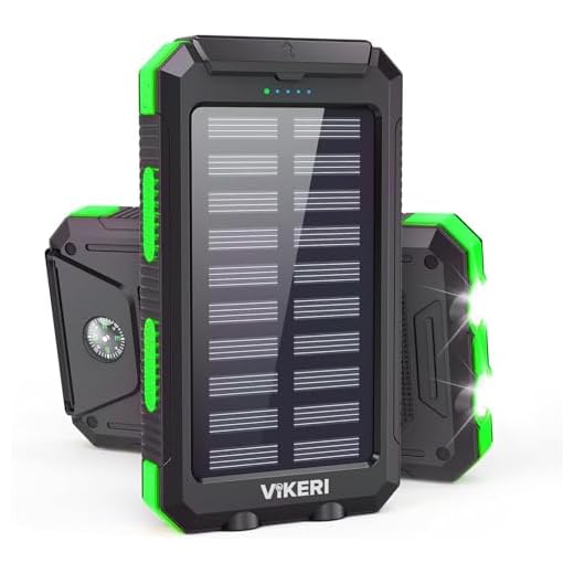 Vikeri Solar Powerbank 26800mAh, Powerbank Solar Wasserdichtes USB C Externer Akku mit 4 Outputs, Power Bank für Smartphones, Tablets und mehr (Dunkelorange)