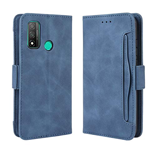 Asuwish Compatible with P Smart 2020 Wallet Case Tempered Glass Screen Protector and Leather Flip Card Holder Stand Kickstand Shockproof Cell Accessories Phone Cases for PSmart Women Men Blue - Image 2