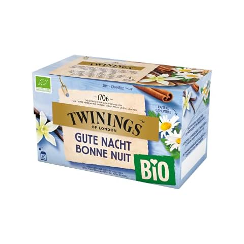 Twinings Bio Gute Nacht Kräuter-Tee - beruhigende Bio Kräuter-Teemischung mit Kamille, Zimt und Vanille verfeinert Cover