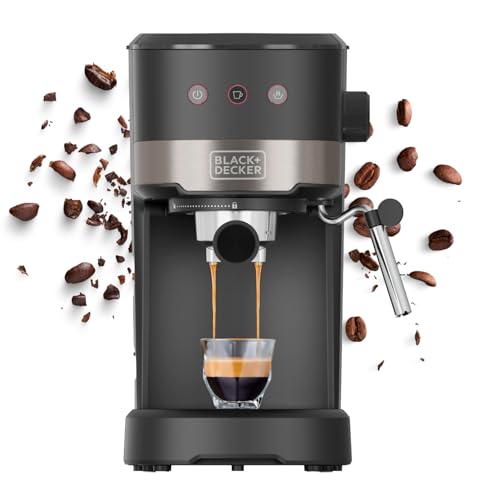 Black+Decker - Cafetera Espresso Compacta BXCO1100E | 1100W | 20 Bares de Presión | 3 Funciones | Vaporizador Integrado | Depósito Extraible 1.4L | Para Café Molido y Monodosis | Diseño Moderno Black+Decker - Cafetera Espresso Compacta BXCO1100E | 1100W | 20 Bares de Presión | 3 Funciones | Vaporizador Integrado | Depósito Extraible 1.4L | Para Café Molido y Monodosis | Diseño Moderno