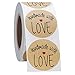 Hybsk 500pcs 1.5 Inch Kraft Handmade with Love Stickers with Red Heart for Small Business Baked Packaging (Type 1)