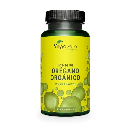 Aceite de Orégano Vegavero | El ÚNICO ORGÁNICO Y VEGANO | Antioxidante + Cándida + Antiinflamatorio Natural | Oregano Oil | 70% Carvacrol + 2,5% Timol | Sin Aditivos