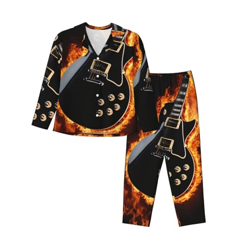 Pyjama imprimé guitare électrique idéal pour vos soirées cocooning