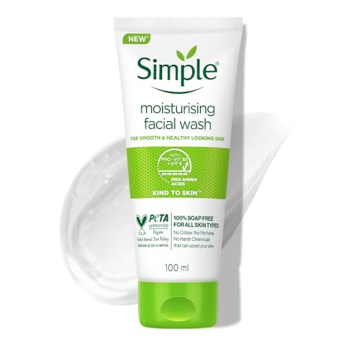 Image of Simple Kind To Skin Moisturising Facial Wash 100 ml | 100% Soap-Free Facewash | For normal to dry skin