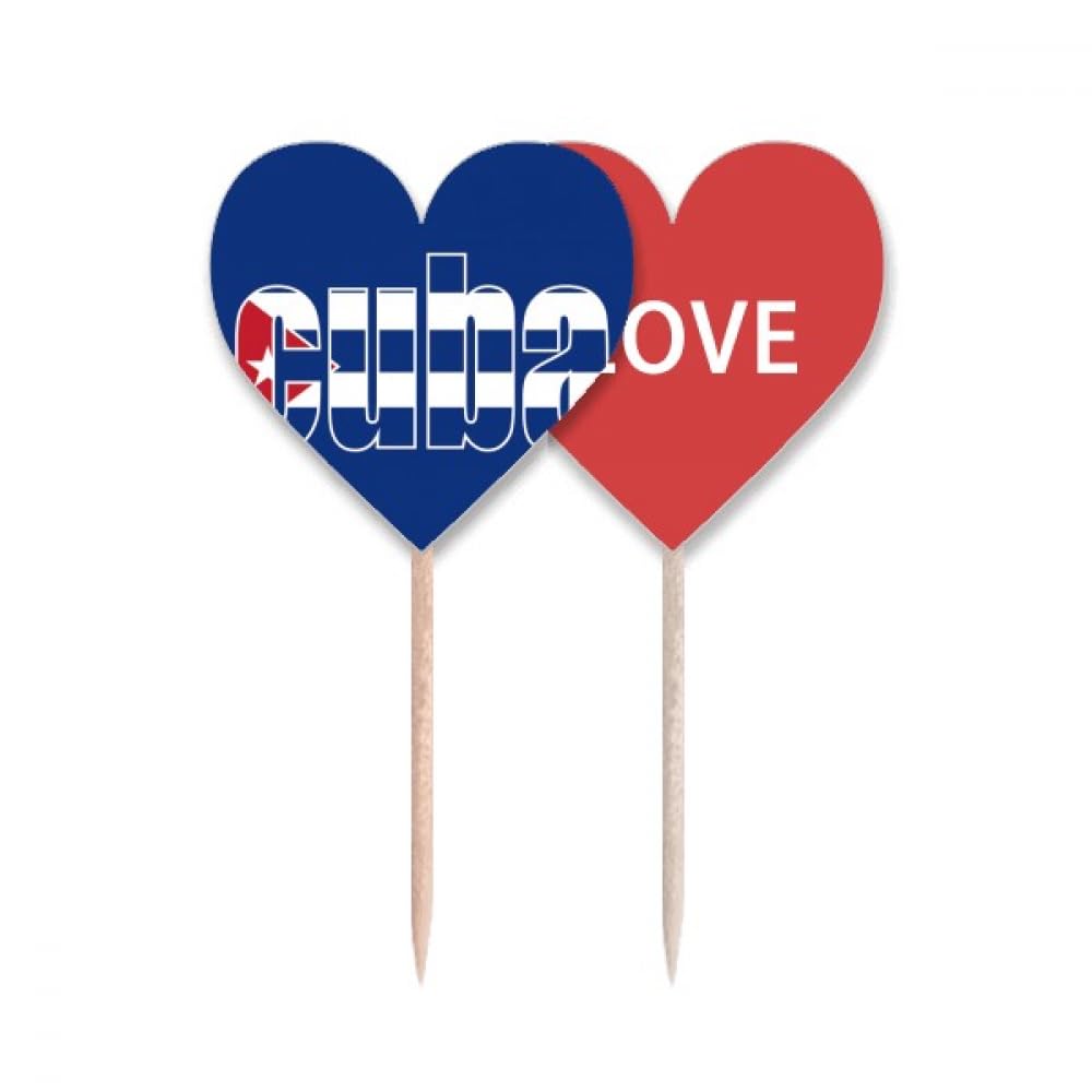 Drapeau Cuba Cure-dents pour Cupcake et Décoration de Cocktail de Fête (Lot de 50 Pièces)