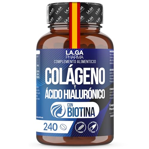 Colágeno Hidrolizado con Ácido Hialurónico y Biotina para Cabello, Piel y Uñas. 240 Comprimidos. Colágeno Marino Puro 2000 mg con Vitamina C, Zinc y Coenzima Q10. Anticaída Mujer. Made in Italy No OGM