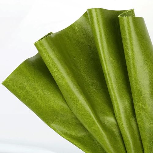 Cuir de vachette véritable 1,2mm vert pomme pour maroquinerie d'exception - 2