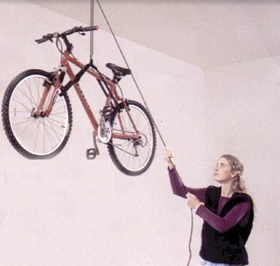 HARKEN Hoister - Bikes & Overhead Garage Storage 1 Point Hoist System (45lb Capacity, 12ft Ceiling), Space-Saving Organization, Easy One-Person Operation, Safe Anti-Drop, Self-Leveling - model 7800.12